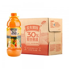 农夫山泉 农夫果园 30%混合果蔬汁 橙+胡萝卜+苹果+菠萝+猕猴桃 1.8LX6瓶 整箱装 3瓶1份起送