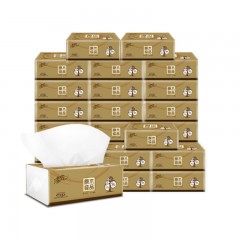 清风（APP）抽纸 原木纯品金装系列 3层120抽软抽24包纸巾（整箱销售）（新老包装交替发货）
