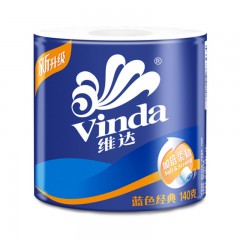 维达(Vinda) 卷纸 蓝色经典3层140g卫生纸巾27卷(整箱销售,3层与4层随机发货)