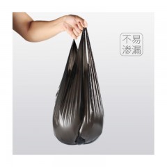 苏诺100只装加厚手提背心式垃圾袋 家用中号桶用清洁袋 黑色50cmX60cm 5卷