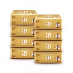 清风（APP）抽纸 原木纯品金装系列 3层120抽软抽纸巾8包（新老包装交替发货）