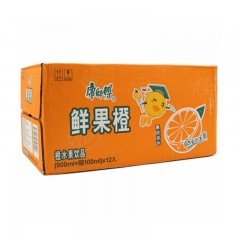 康师傅 鲜果橙橙汁 大瓶装橙汁饮料 夏季果味饮品 1LX12瓶 整箱装