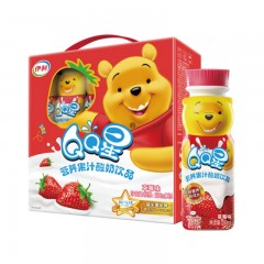 伊利 QQ星 营养果汁酸奶饮品 草莓味 200mlX16 礼盒装