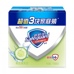 舒肤佳 香皂 青瓜清爽 115gX3  (抑菌99.9%温和洁净 清盈低泡)