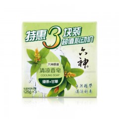六神香皂 植物绿茶&甘草 清凉特惠三块装 125gX3