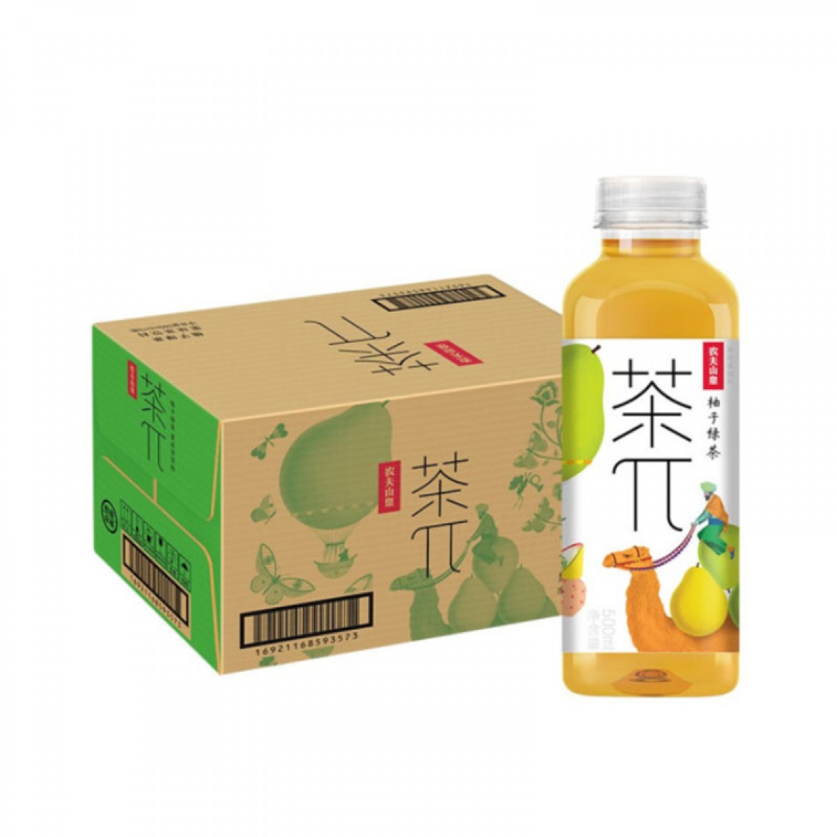 农夫山泉 茶π（茶派）茶饮料 柚子绿茶 500mlX15瓶 整箱装（新版）