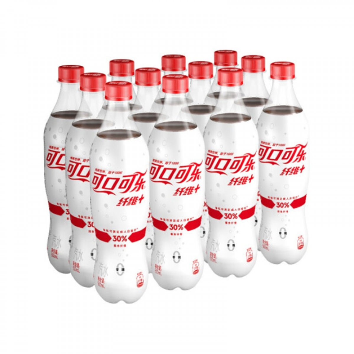 可口可乐 纤维+ 无糖零热量 膳食纤维 汽水 碳酸饮料 可口可乐公司出品 当季新品网红版 500mlX12瓶 整箱装