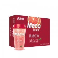 香飘飘奶茶 新升级Meco蜜谷果汁茶 桃桃红柚口味 25%果汁含量 即饮饮料 400mlX15杯 整箱