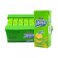 康师傅 冰绿茶 柠檬味 柠檬味 饮品 夏季清凉茶 饮料 冰绿茶 250mlx24盒 整箱装