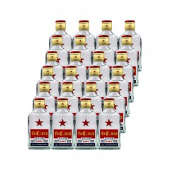 北京红星 二锅头 白酒 56度 清香型 白扁小二 100mlX24瓶 整箱装