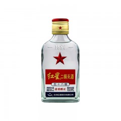 北京红星 二锅头 白酒 56度 清香型 白扁小二 100mlX24瓶 整箱装