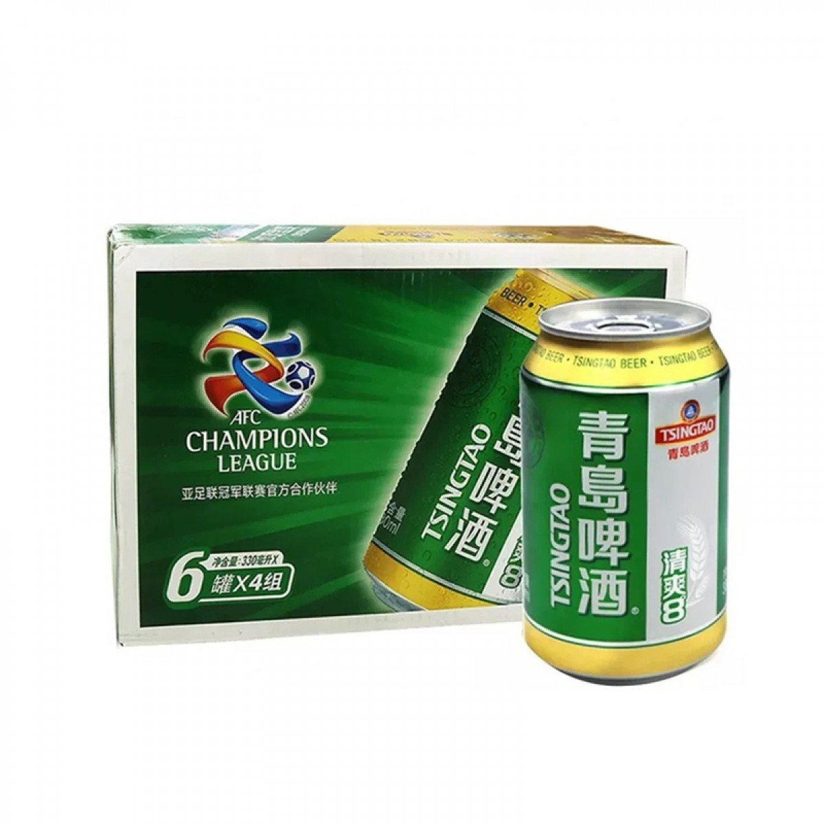 青岛 啤酒 清爽 8度 330mlX24罐 整箱装